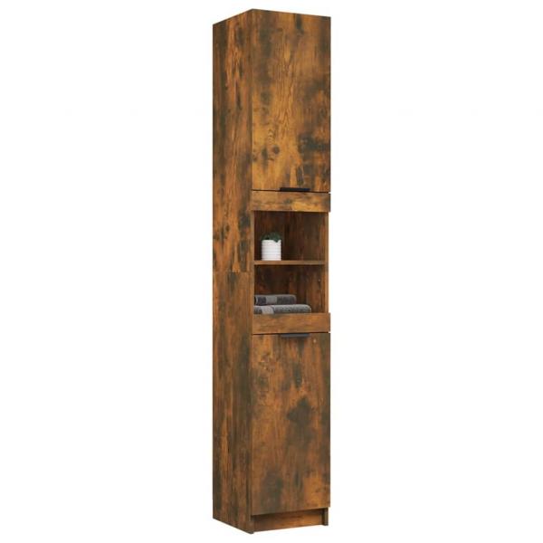 Badschrank Räuchereiche 32x34x188,5 cm Holzwerkstoff