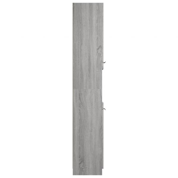 Badschrank Grau Sonoma 32x34x188,5 cm Holzwerkstoff