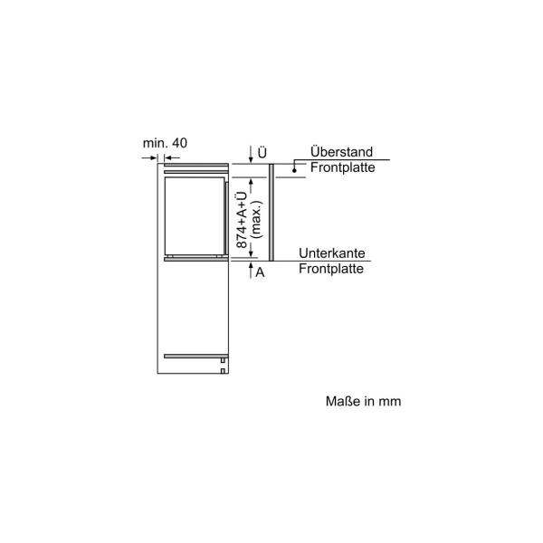 Bosch KIL22NSE0 Einbau-Kühlschrank, Nischenhöhe 88cm, 119L, Schlepptürtechnik, LED Beleuchtung, Multi Box XXL, Eco Airflow, Schnellkühlenfunktion