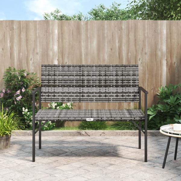 ARDEBO.de - Gartenbank 2-Sitzer Grau Poly Rattan