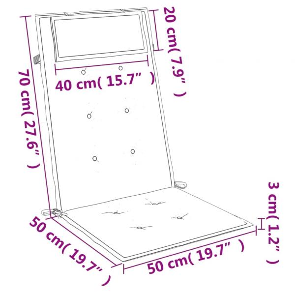 Hochlehner-Auflagen 6 Stk. Creme Oxford-Gewebe