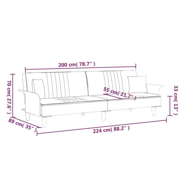 Schlafsofa mit Armlehnen Schwarz Stoff