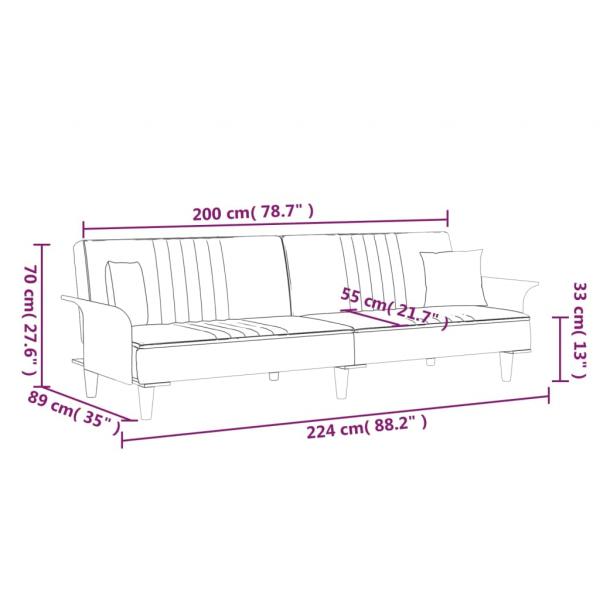 Schlafsofa mit Armlehnen Hellgrau Stoff