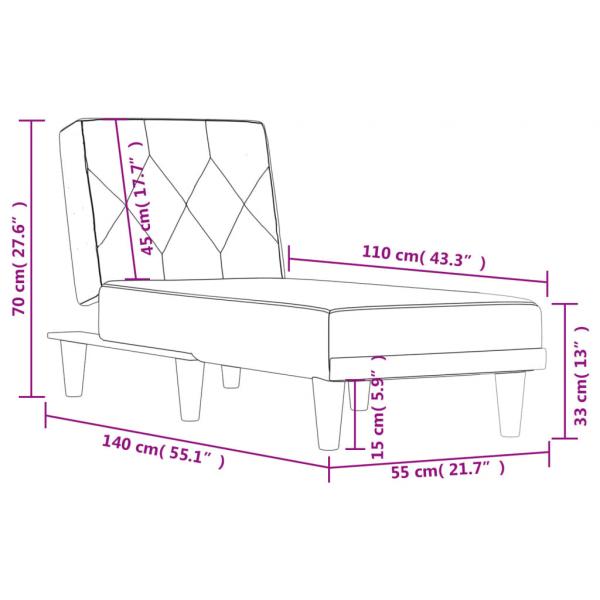 Chaiselongue Dunkelgrau Stoff