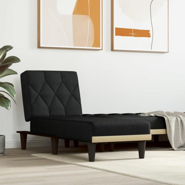 ARDEBO.de - Chaiselongue Schwarz Stoff