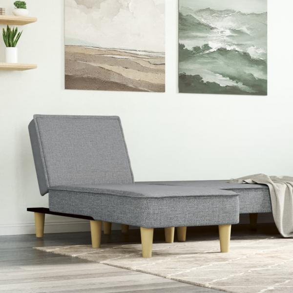 ARDEBO.de - Chaiselongue Hellgrau Stoff