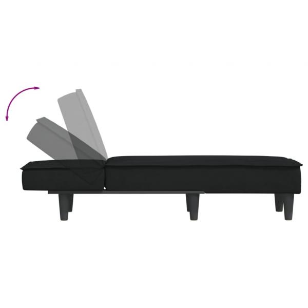 Chaiselongue Schwarz Samt