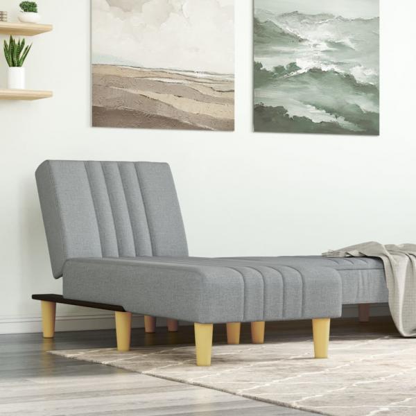 ARDEBO.de - Chaiselongue Hellgrau Stoff