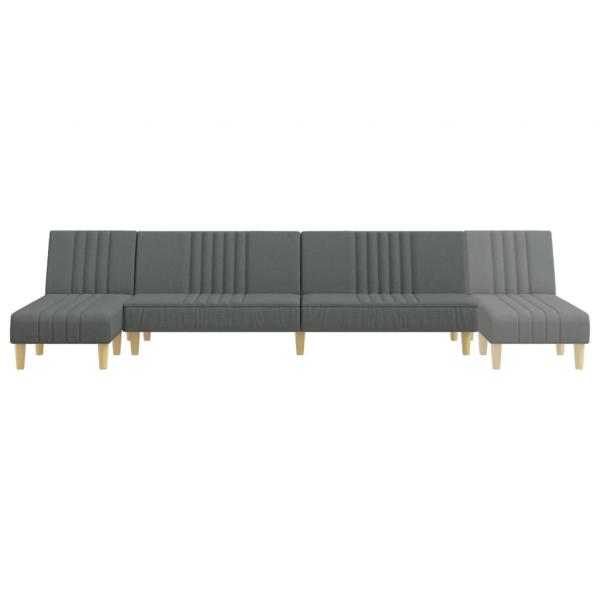 Schlafsofa in L-Form Dunkelgrau 255x140x70 cm Stoff