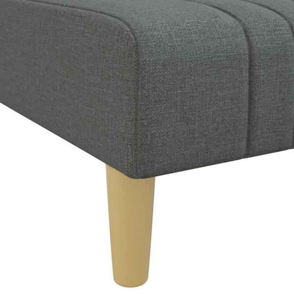 Schlafsofa in L-Form Dunkelgrau 255x140x70 cm Stoff