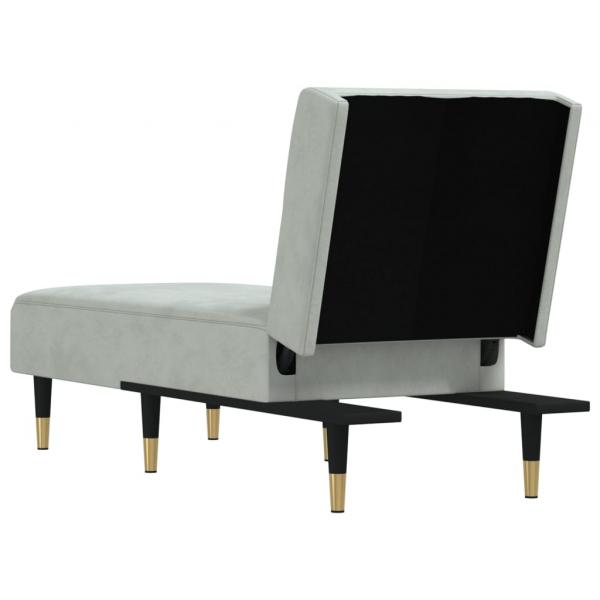 Chaiselongue Hellgrau Samt