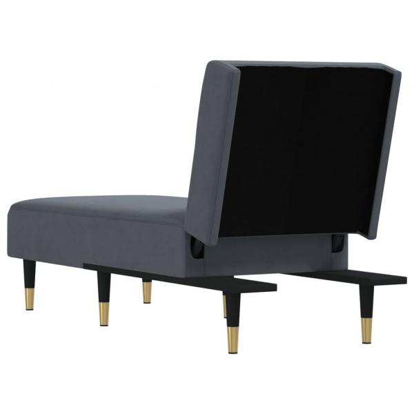 Chaiselongue Dunkelgrau Samt