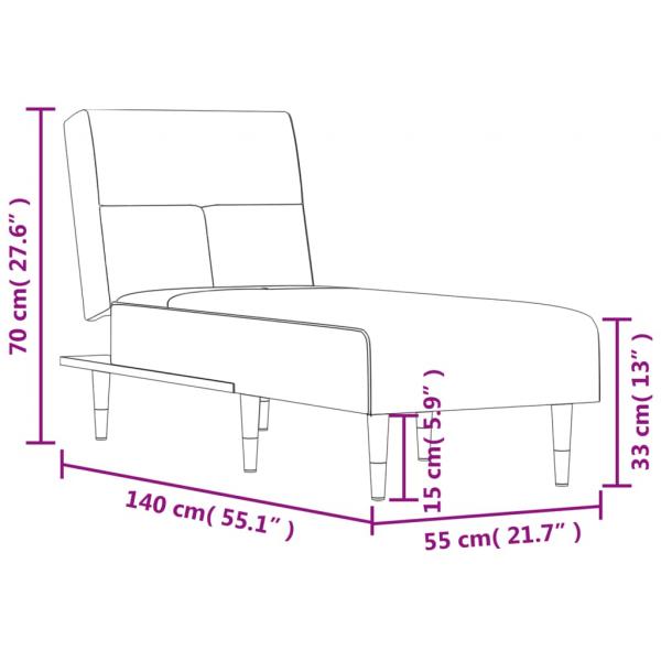 Chaiselongue Dunkelgrün Samt