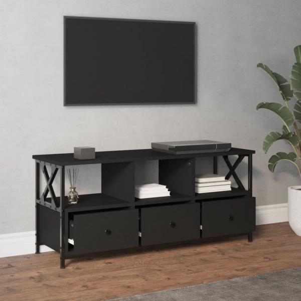 TV-Schrank Schwarz 102x33x45 cm Holzwerkstoff und Eisen