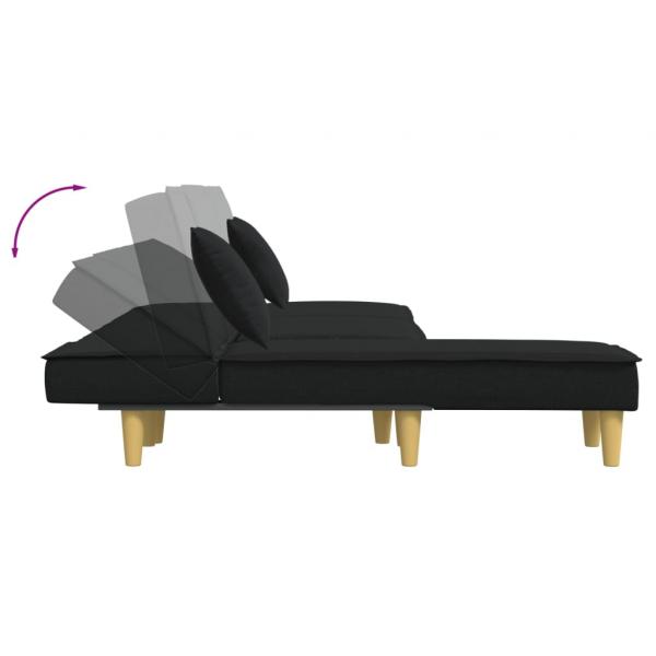 Schlafsofa in L-Form Schwarz 255x140x70 cm Stoff