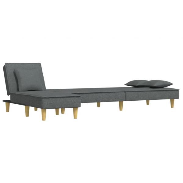 Schlafsofa in L-Form Dunkelgrau 255x140x70 cm Stoff