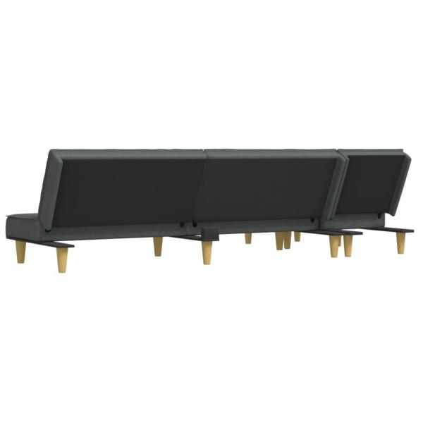 Schlafsofa in L-Form Dunkelgrau 255x140x70 cm Stoff