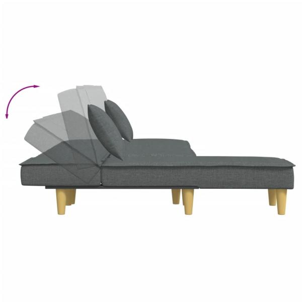 Schlafsofa in L-Form Dunkelgrau 255x140x70 cm Stoff