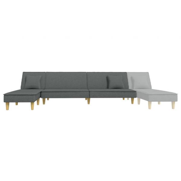 Schlafsofa in L-Form Dunkelgrau 255x140x70 cm Stoff