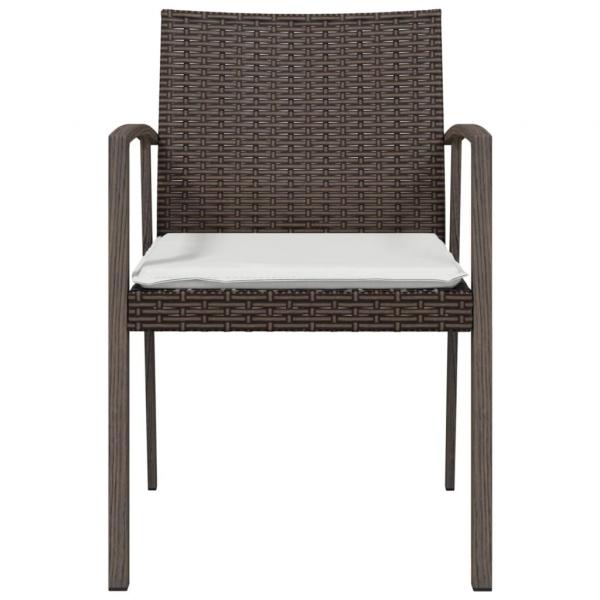 Gartenstühle mit Kissen 6 Stk. Braun 56,5x57x83 cm Poly Rattan