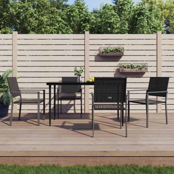 ARDEBO.de - Gartenstühle 4 Stk. Schwarz 54x62,5x89 cm Poly Rattan