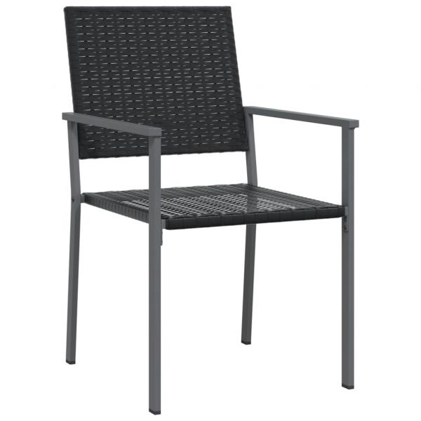 Gartenstühle 4 Stk. Schwarz 54x62,5x89 cm Poly Rattan