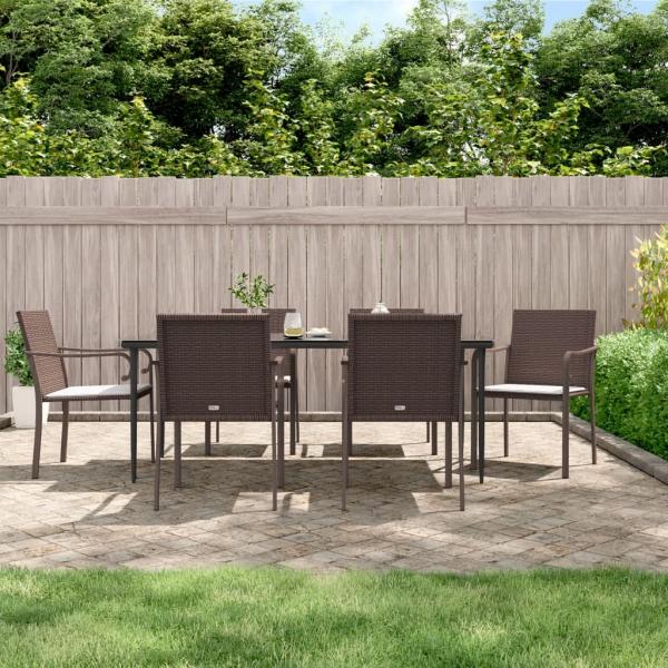 ARDEBO.de - Gartenstühle mit Kissen 6 Stk. Braun 56x59x84 cm Poly Rattan