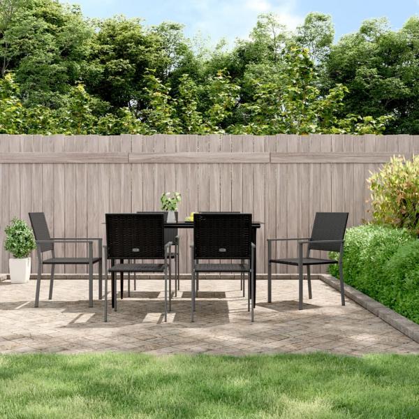 ARDEBO.de - Gartenstühle 6 Stk. Schwarz 54x62,5x89 cm Poly Rattan