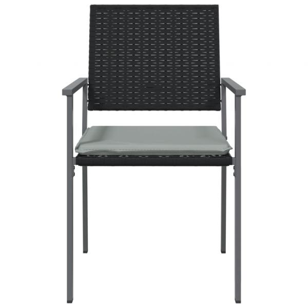 Gartenstühle mit Kissen 6 Stk. Schwarz 54x62,5x89cm Poly Rattan