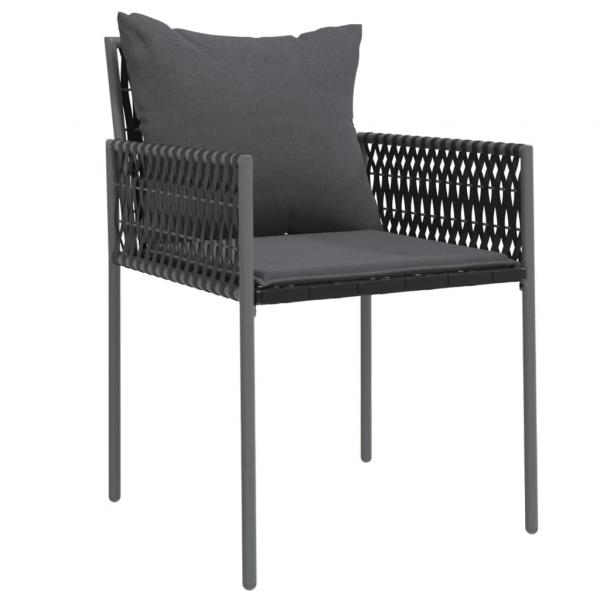 Gartenstühle mit Kissen 6 Stk. Schwarz 54x61x83 cm Poly Rattan