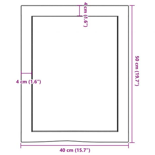 Wandregal 40x50x(2-6) cm Massivholz Eiche Unbehandelt