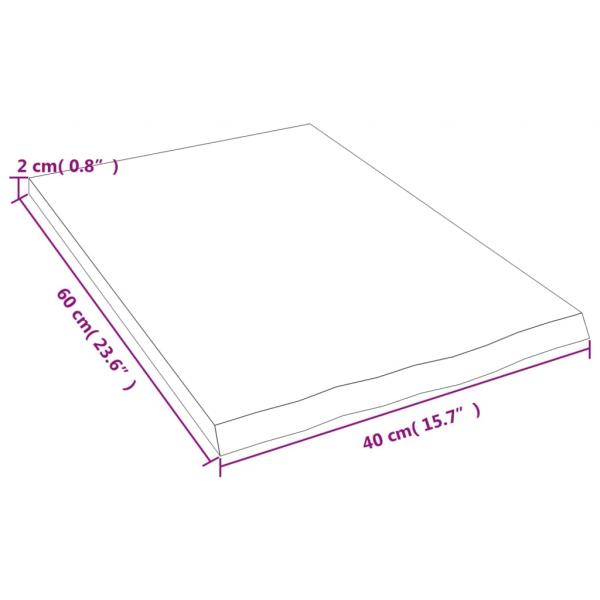 Wandregal 40x60x2 cm Massivholz Eiche Unbehandelt