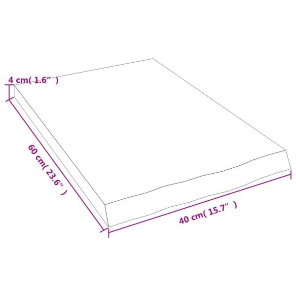 Wandregal 40x60x(2-4) cm Massivholz Eiche Unbehandelt