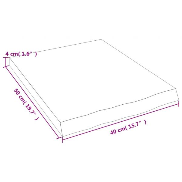 Wandregal 40x50x(2-4) cm Massivholz Eiche Unbehandelt