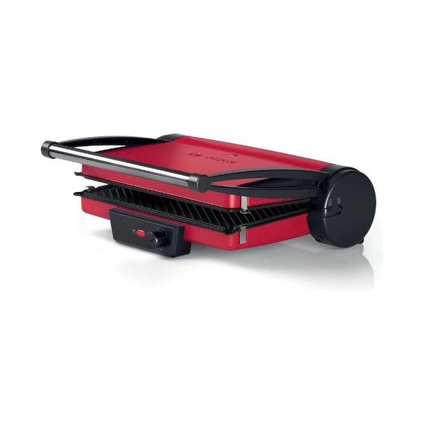 Bosch TCG4104 Tischgrill, 2000W, Grillfläche: 328 x 238mm mm, Ober-Unterhitze, rot