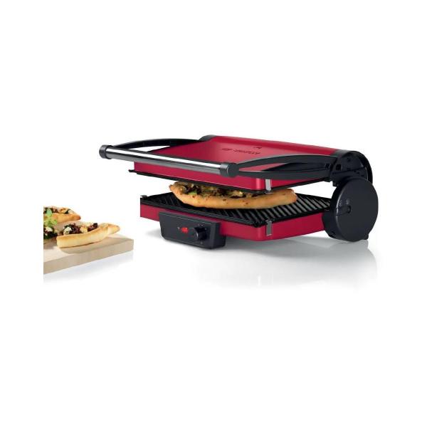 Bosch TCG4104 Tischgrill, 2000W, Grillfläche: 328 x 238mm mm, Ober-Unterhitze, rot