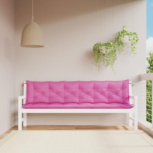 ARDEBO.de - Gartenbank-Auflagen 2 Stk. Rosa 200x50x7 cm Stoff