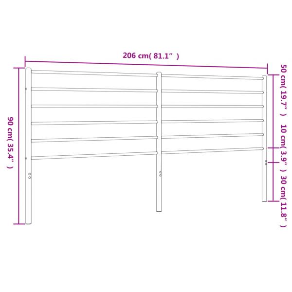 Kopfteil Metall Schwarz 200 cm