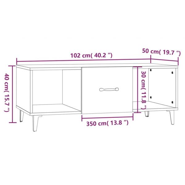 Couchtisch Schwarz 102x50x40 cm Holzwerkstoff