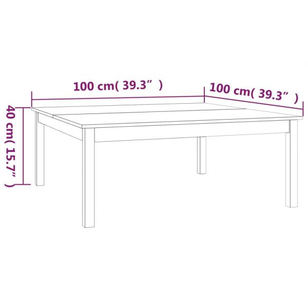 Couchtisch Honigbraun 100x100x40 cm Massivholz Kiefer