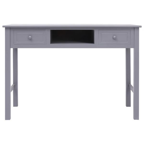 Schreibtisch Grau 108x45x76 cm Massivholz Paulownia