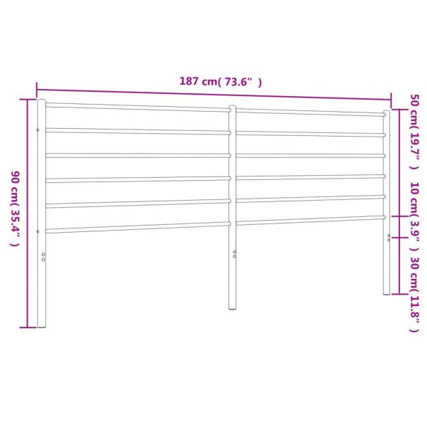 Kopfteil Metall Schwarz 180 cm