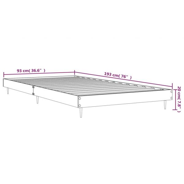 Bettgestell Braun Eichen-Optik 90x190 cm Holzwerkstoff