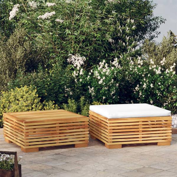 ARDEBO.de - 2-tlg. Garten-Lounge-Set Massivholz Teak