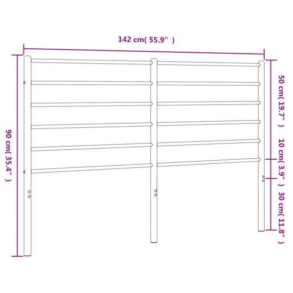 Kopfteil Metall Schwarz 135 cm