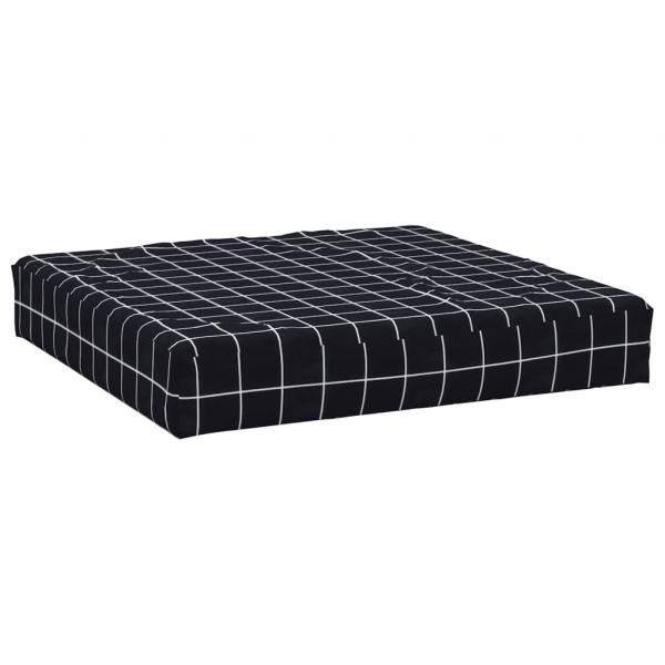 Palettenkissen Schwarz Karomuster 60x60x8 cm Oxford-Gewebe