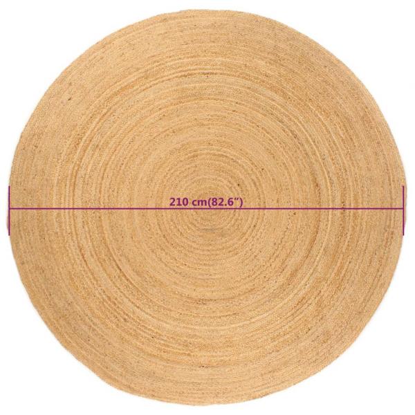 Teppich Jute Geflochten 210 cm Rund