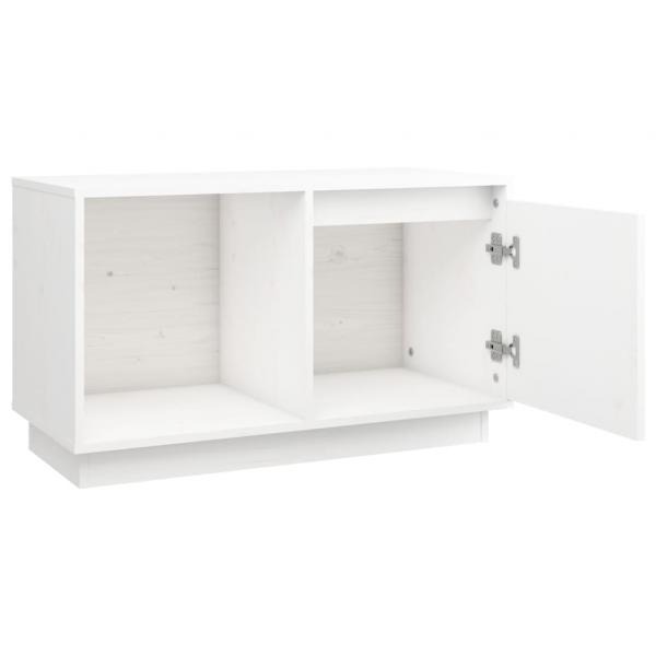 TV-Schrank Weiß 74x35x44 cm Massivholz Kiefer