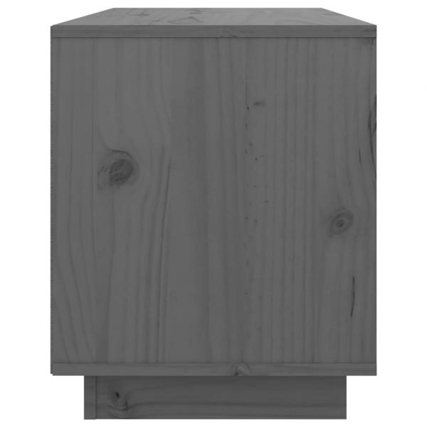 TV-Schrank Grau 74x35x44 cm Massivholz Kiefer