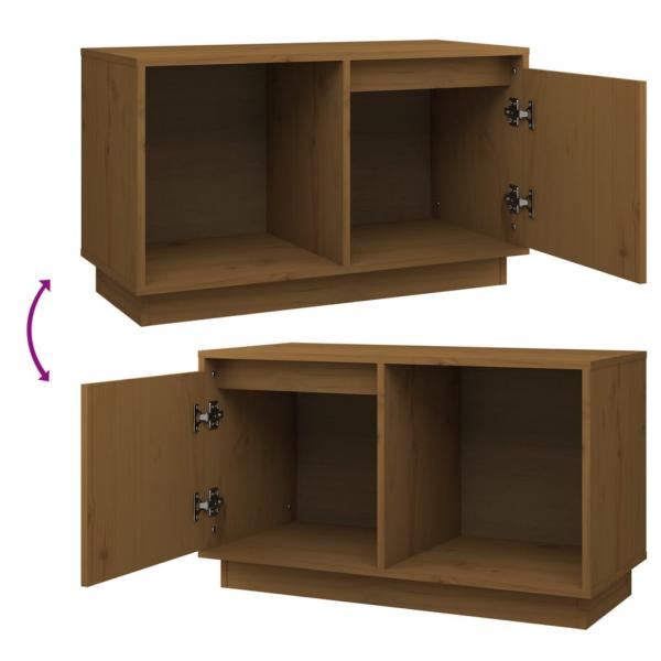 TV-Schrank Honigbraun 74x35x44 cm Massivholz Kiefer